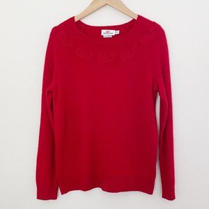 Vineyard Vines Cashmere Wool Blend Sweater Red Whale Embroidered Size M